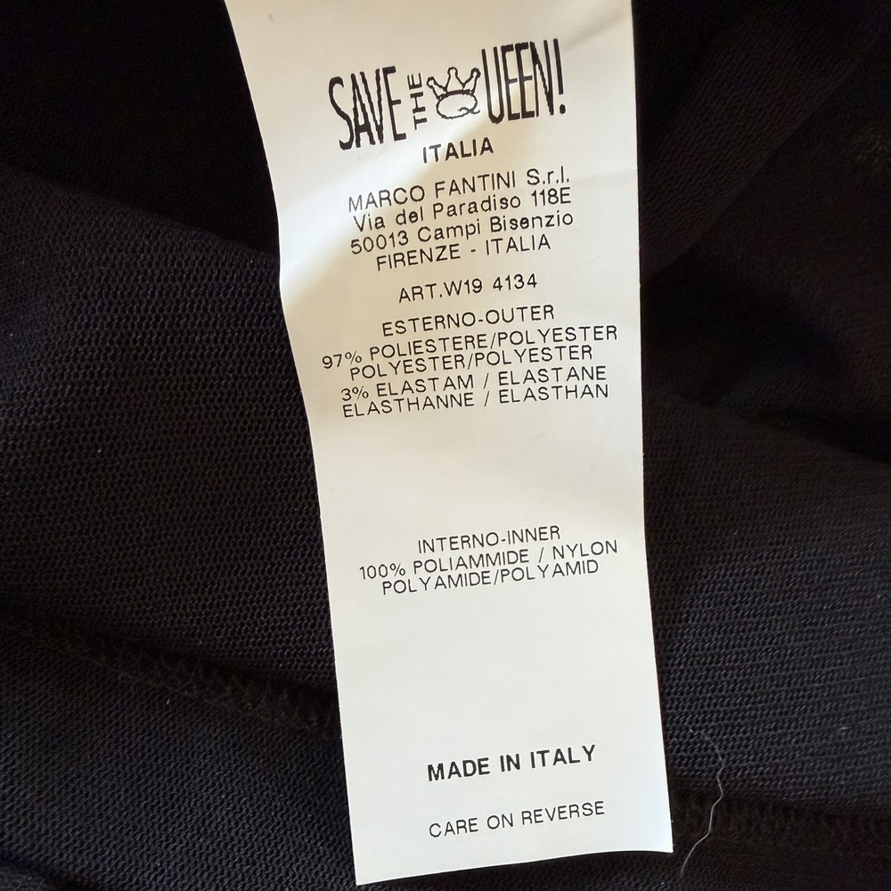 RARE Save The Queen Dress XL Circus Print Graphic Long Sleeve Designer Italy Y2K - Picture 12 of 15